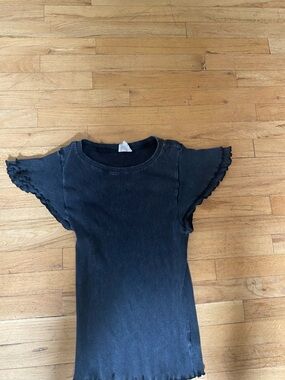 BiBi black ribbed short sleeve top. Size XL